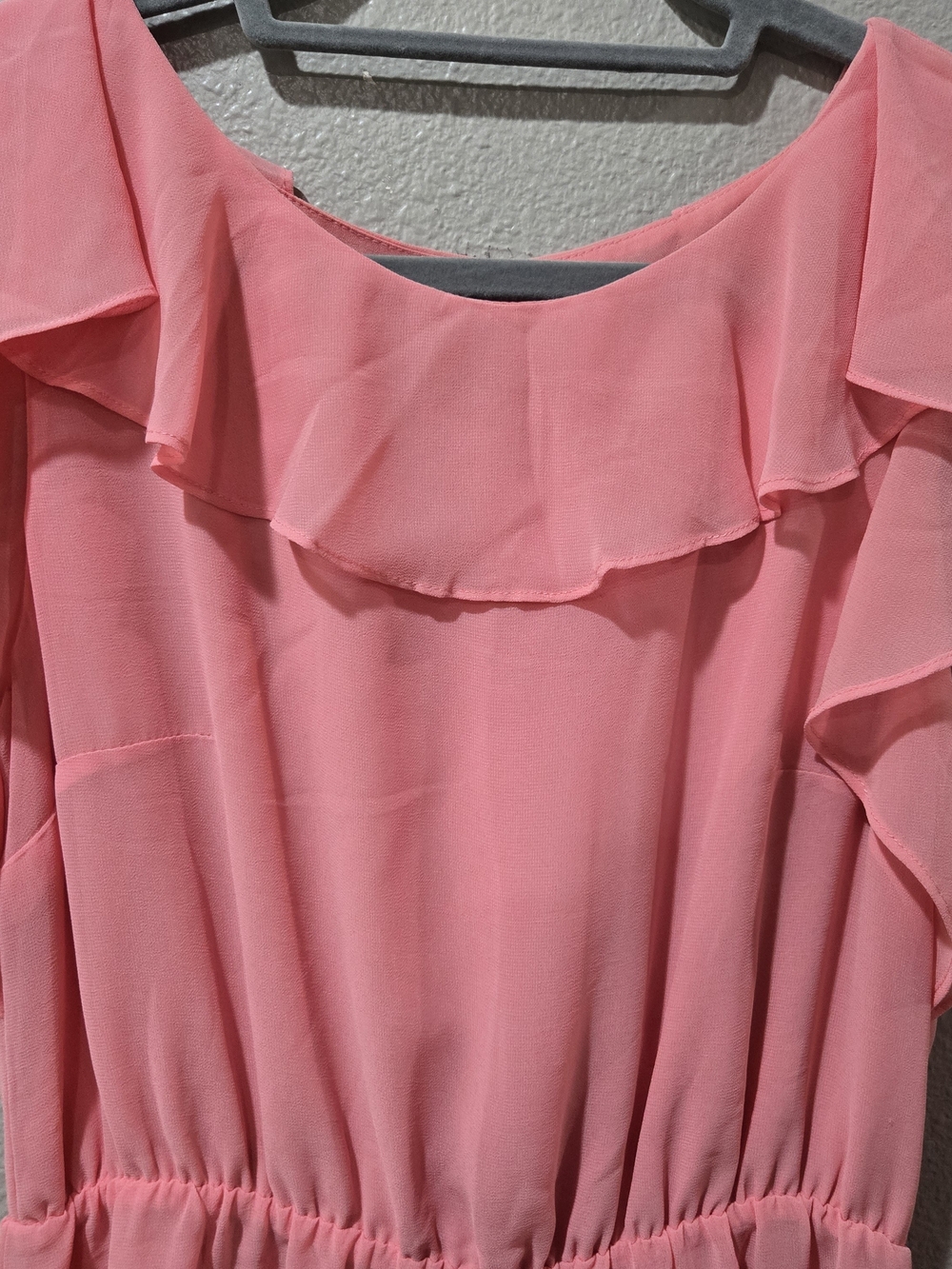 Pink Ruffle Chiffon Dress - Picture 6 of 6